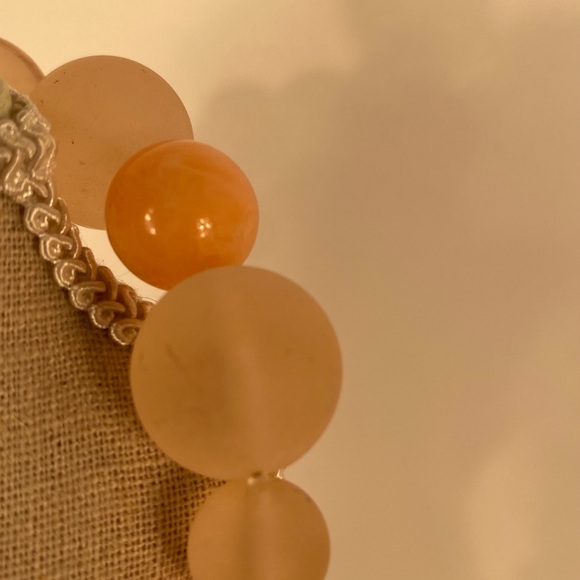 Plastic Round Frosted Beaded Peach Necklace - Picture 9 of 16